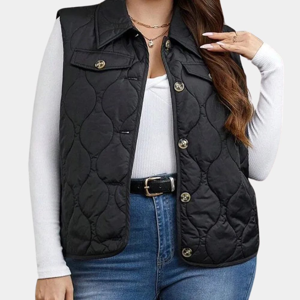Dames bodywarmer met capuchon | Gewatteerd met zakken