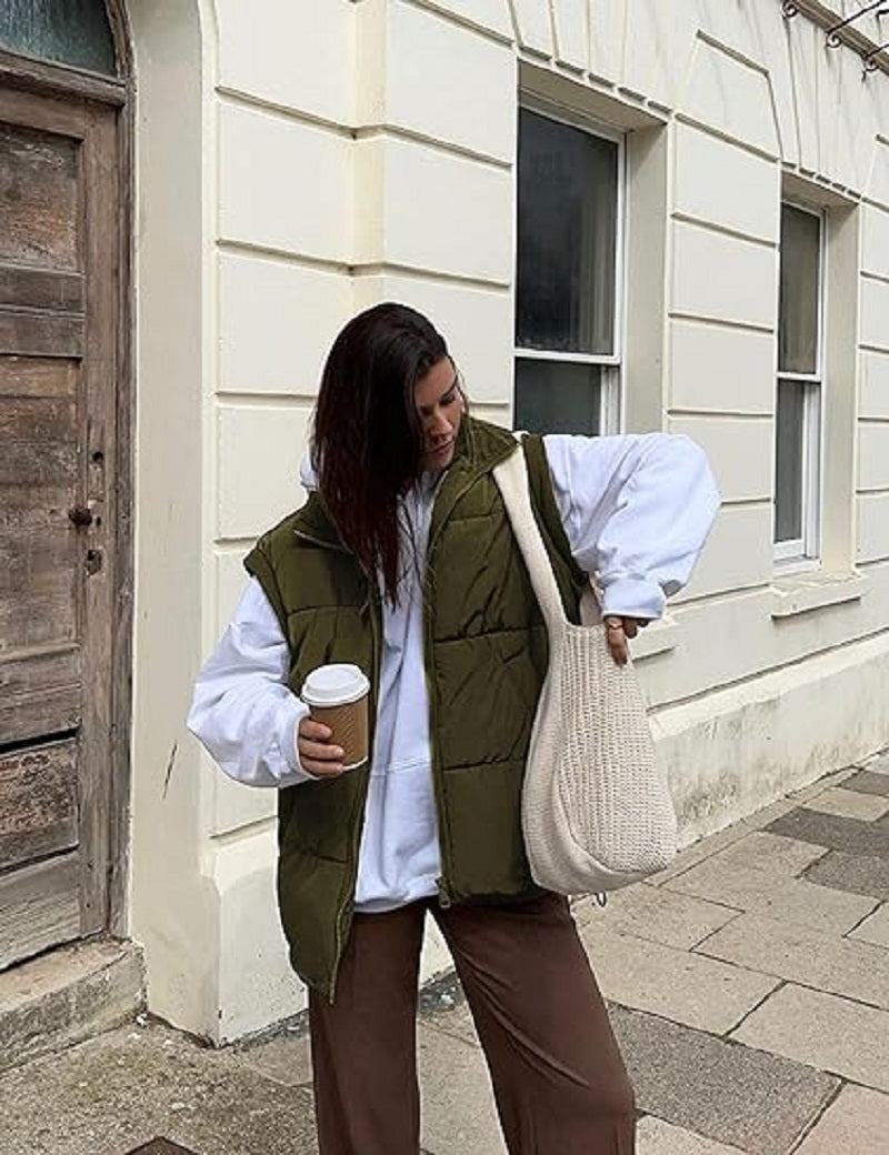 Gewatteerde dames bodywarmer met opstaande kraag | Winter