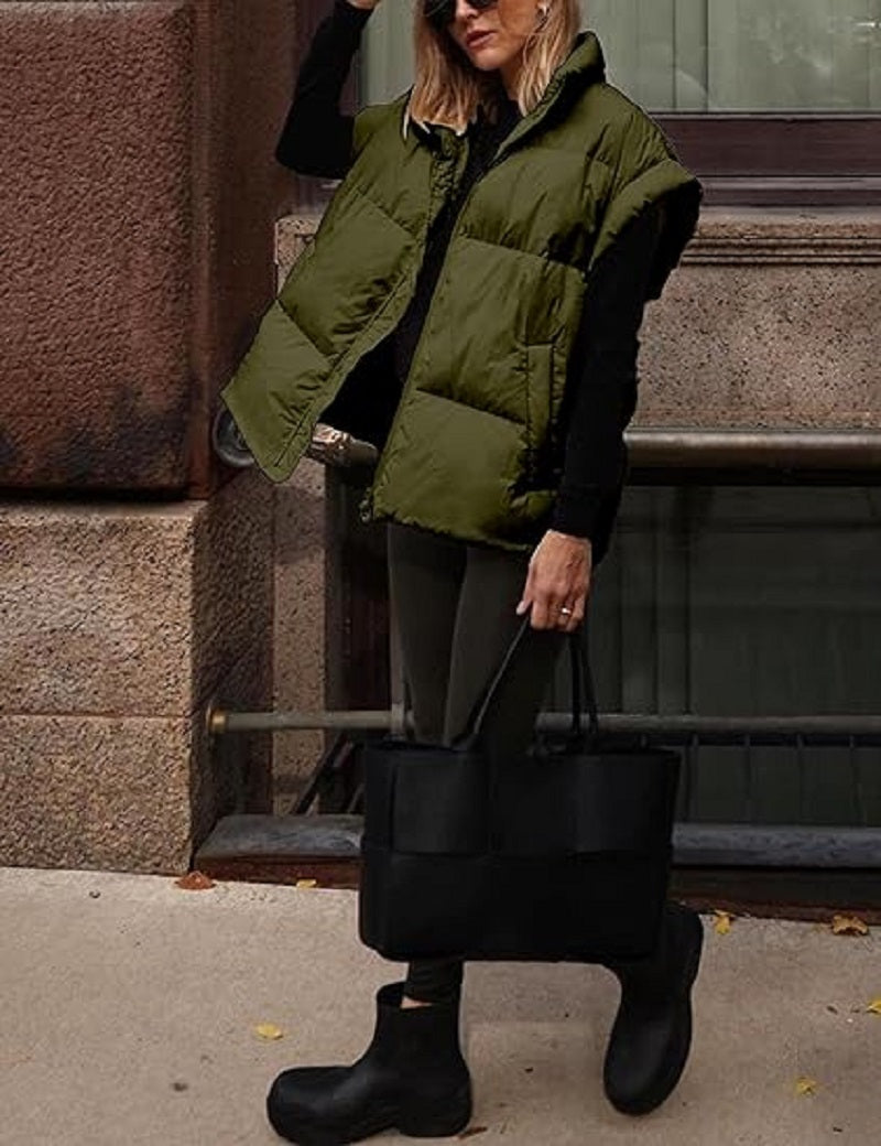 Gewatteerde dames bodywarmer met opstaande kraag | Winter