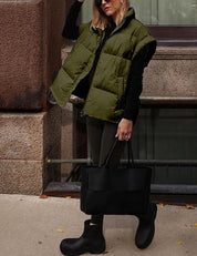 Gewatteerde dames bodywarmer met opstaande kraag | Winter