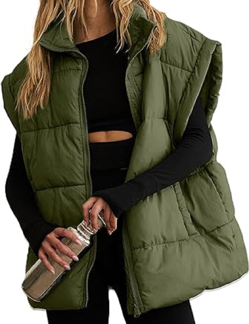 Gewatteerde dames bodywarmer met opstaande kraag | Winter