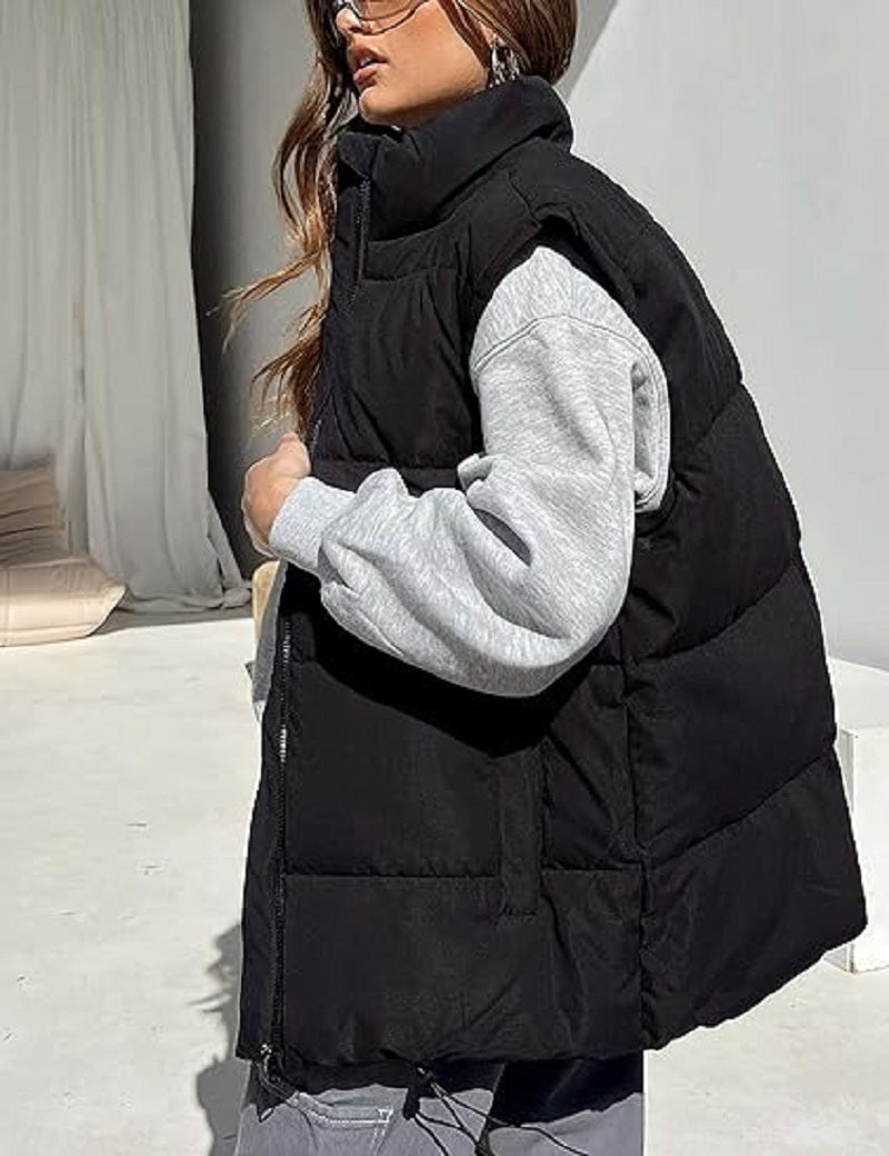 Gewatteerde dames bodywarmer met opstaande kraag | Winter