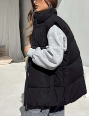 Gewatteerde dames bodywarmer met opstaande kraag | Winter