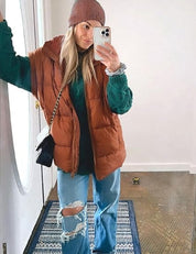 Gewatteerde dames bodywarmer met opstaande kraag | Winter