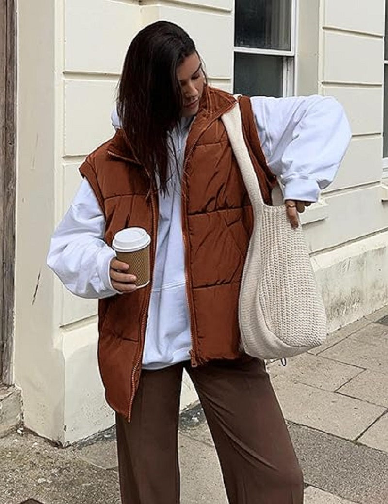 Gewatteerde dames bodywarmer met opstaande kraag | Winter