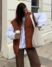 Gewatteerde dames bodywarmer met opstaande kraag | Winter