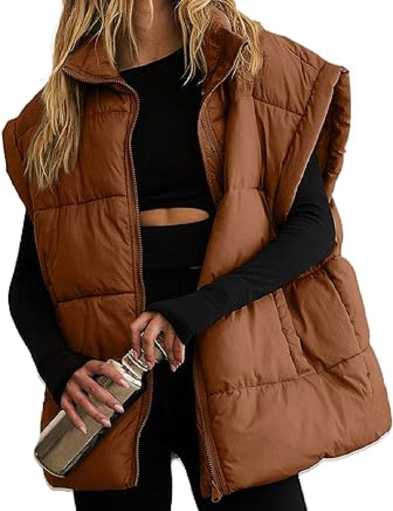 Gewatteerde dames bodywarmer met opstaande kraag | Winter