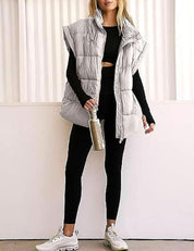 Gewatteerde dames bodywarmer met opstaande kraag | Winter