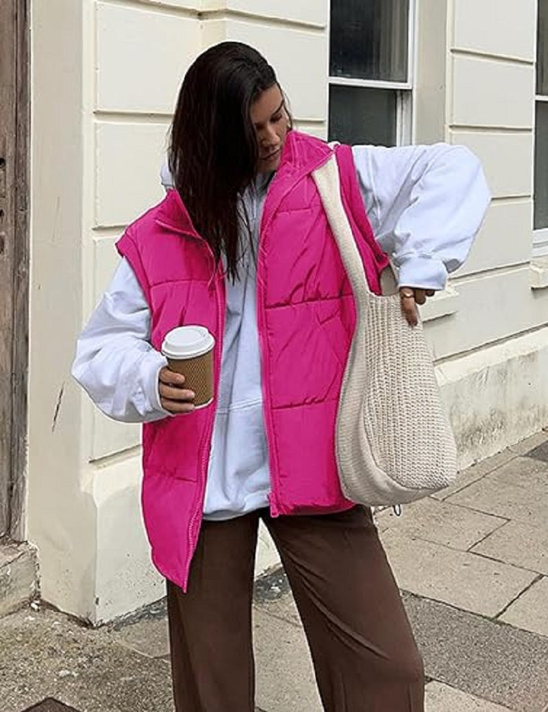 Gewatteerde dames bodywarmer met opstaande kraag | Winter