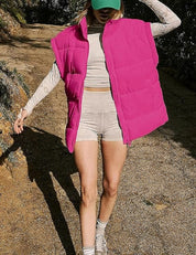 Gewatteerde dames bodywarmer met opstaande kraag | Winter