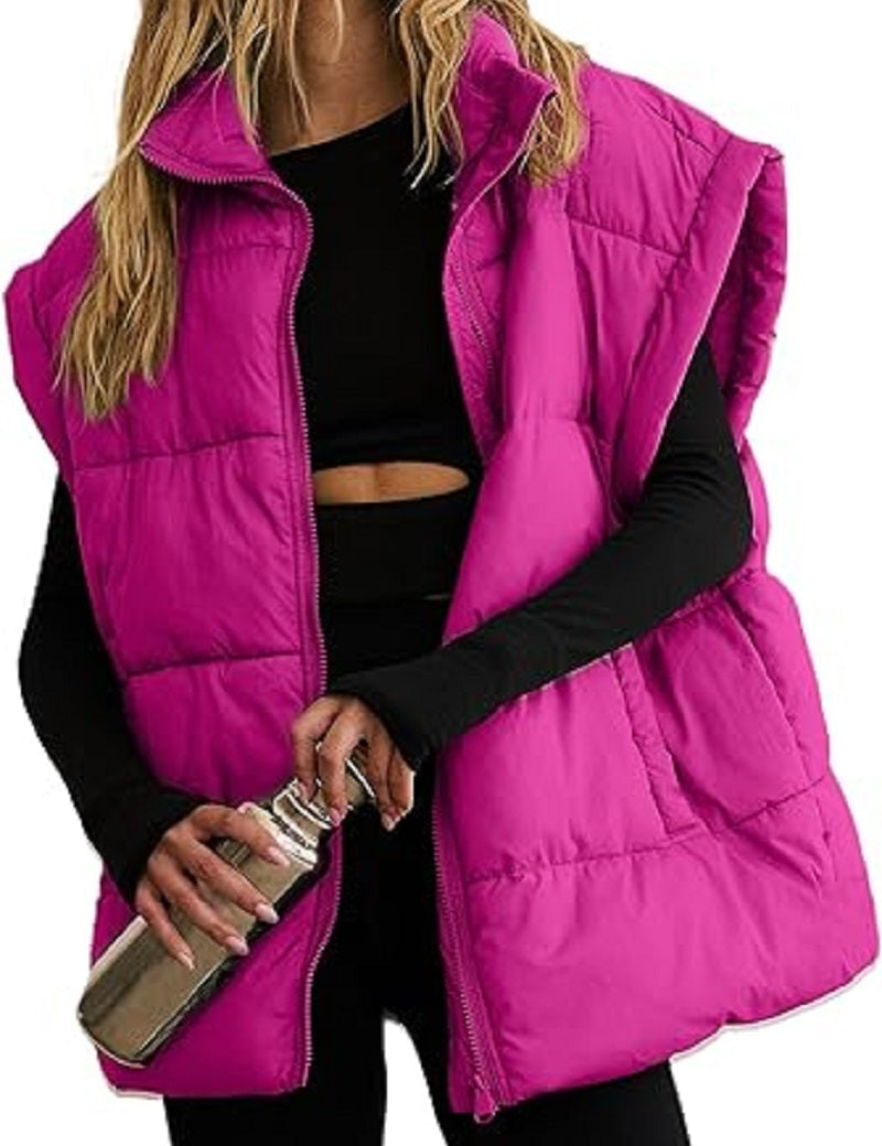 Gewatteerde dames bodywarmer met opstaande kraag | Winter