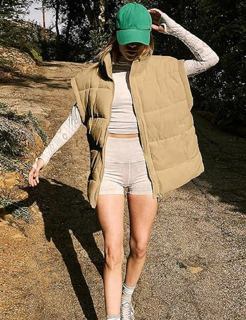 Gewatteerde dames bodywarmer met opstaande kraag | Winter