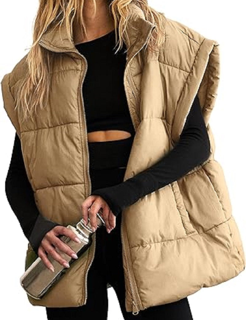 Gewatteerde dames bodywarmer met opstaande kraag | Winter