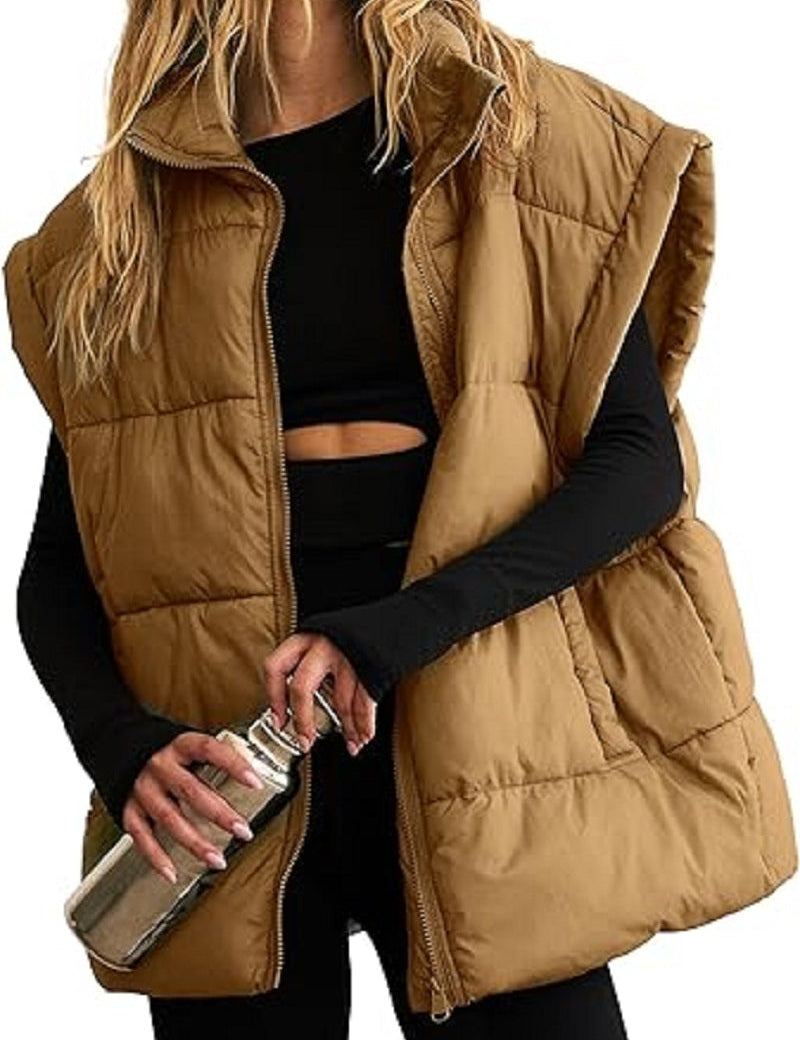 Gewatteerde dames bodywarmer met opstaande kraag | Winter