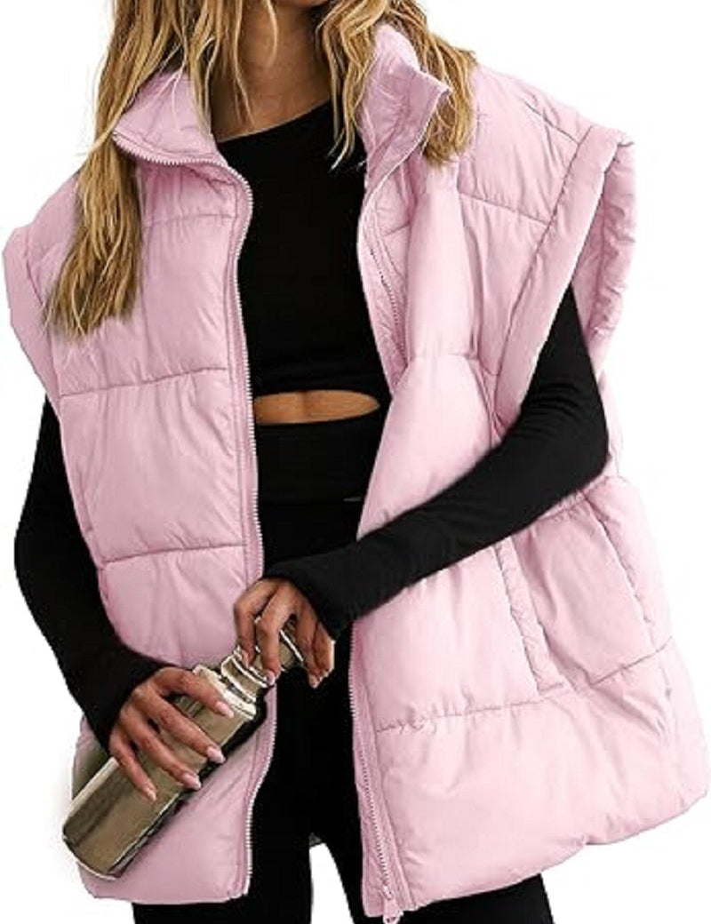 Gewatteerde dames bodywarmer met opstaande kraag | Winter