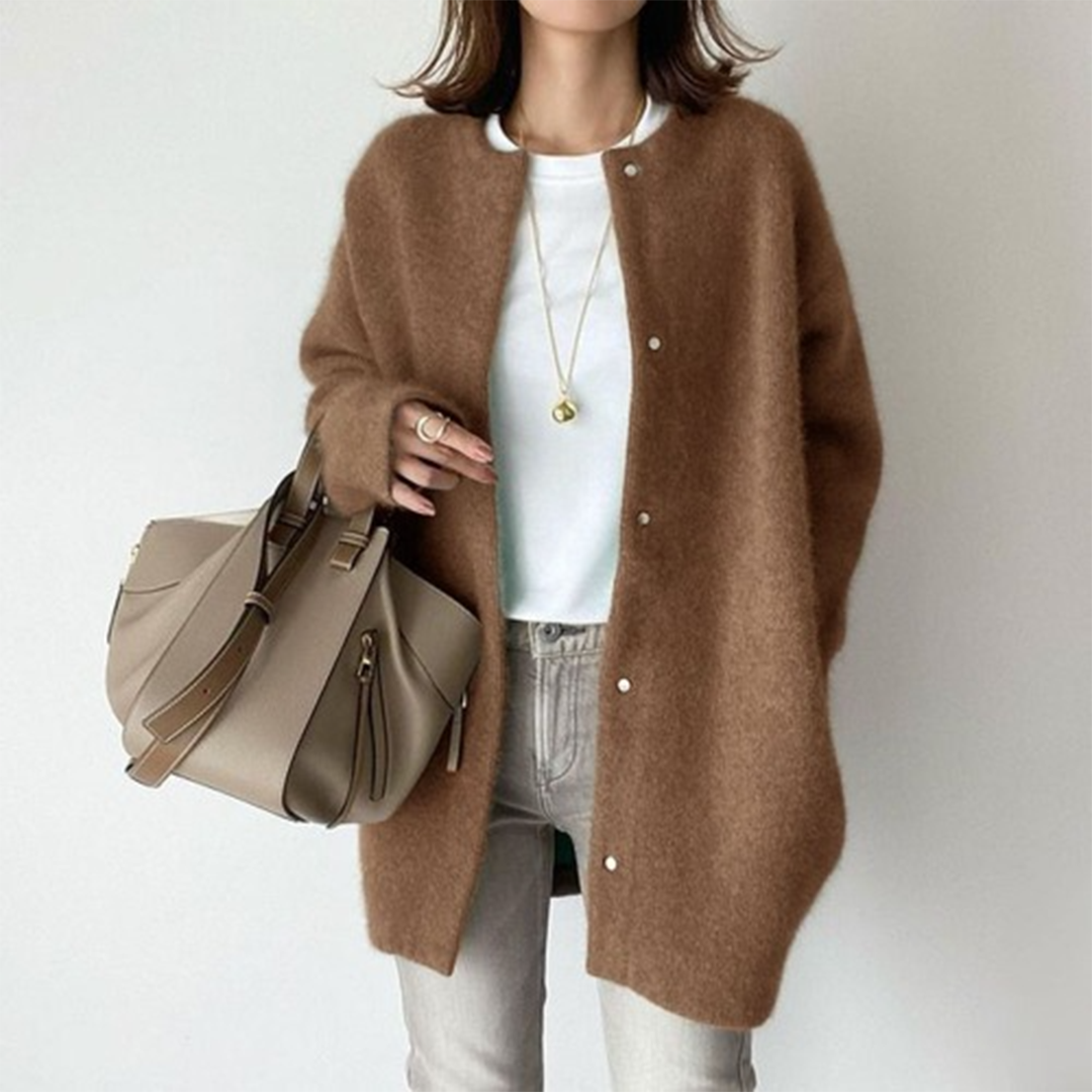 Oversized dames vest | Zacht lang vest met knopen