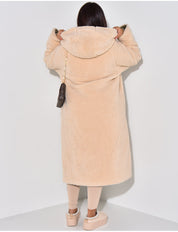 Lange dames winterjas | Reversible 2-in-1 parka in teddy stijl