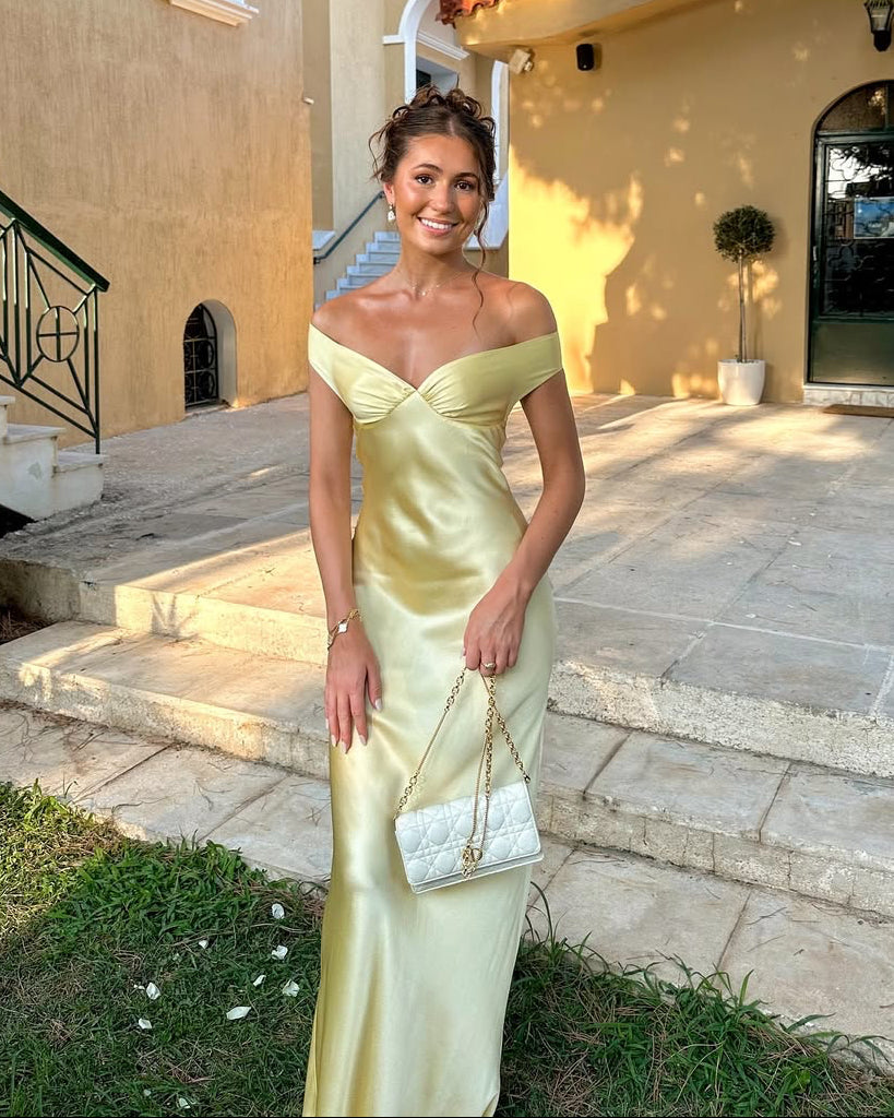 Dames feestjurk maxi satijn strapless met open rug
