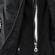 Dames jas met capuchon | Getailleerde jas in leren look