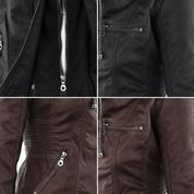 Dames jas met capuchon | Getailleerde jas in leren look