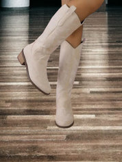 Kniehoge dames cowboy laarzen | Met lage blokhak