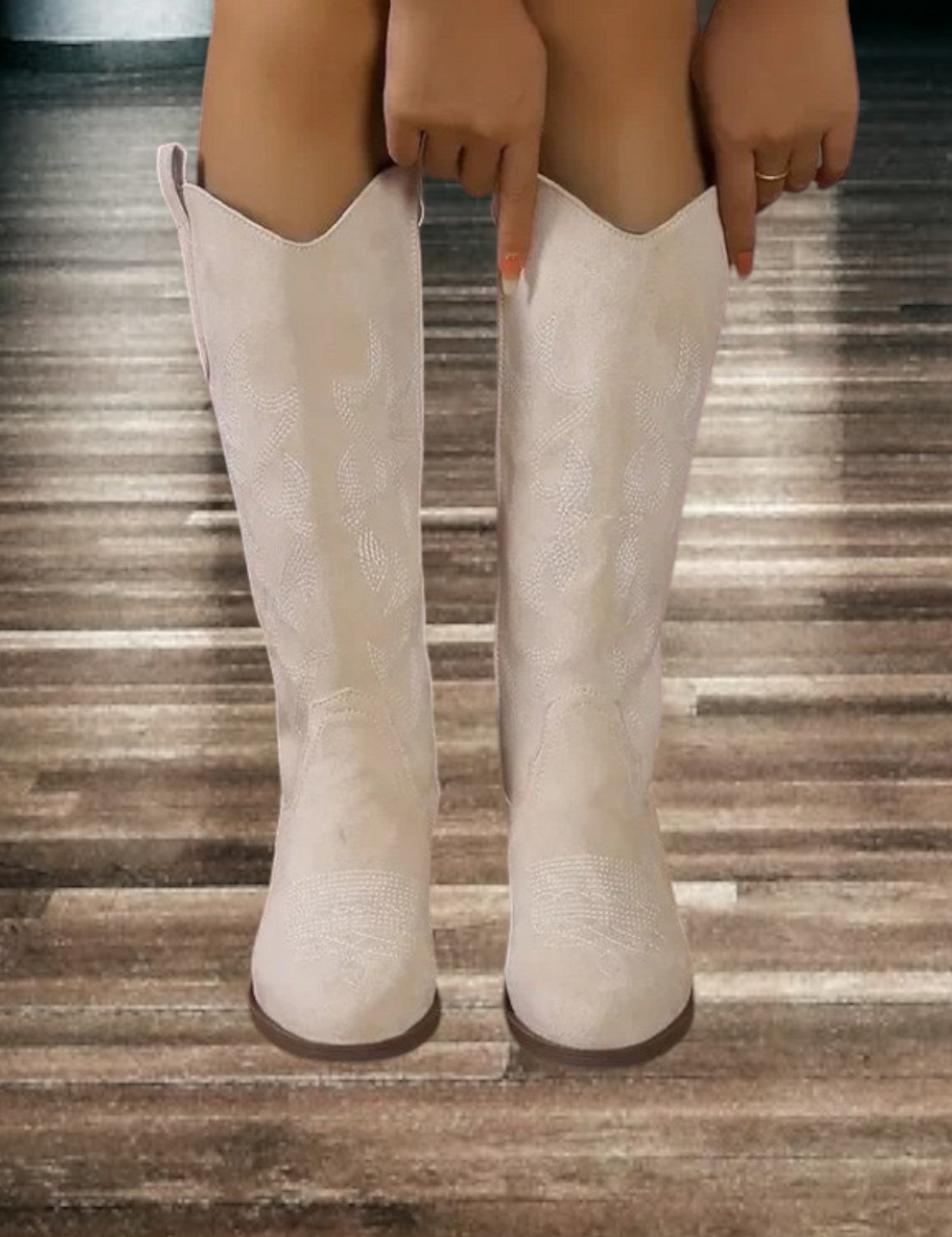 Kniehoge dames cowboy laarzen | Met lage blokhak