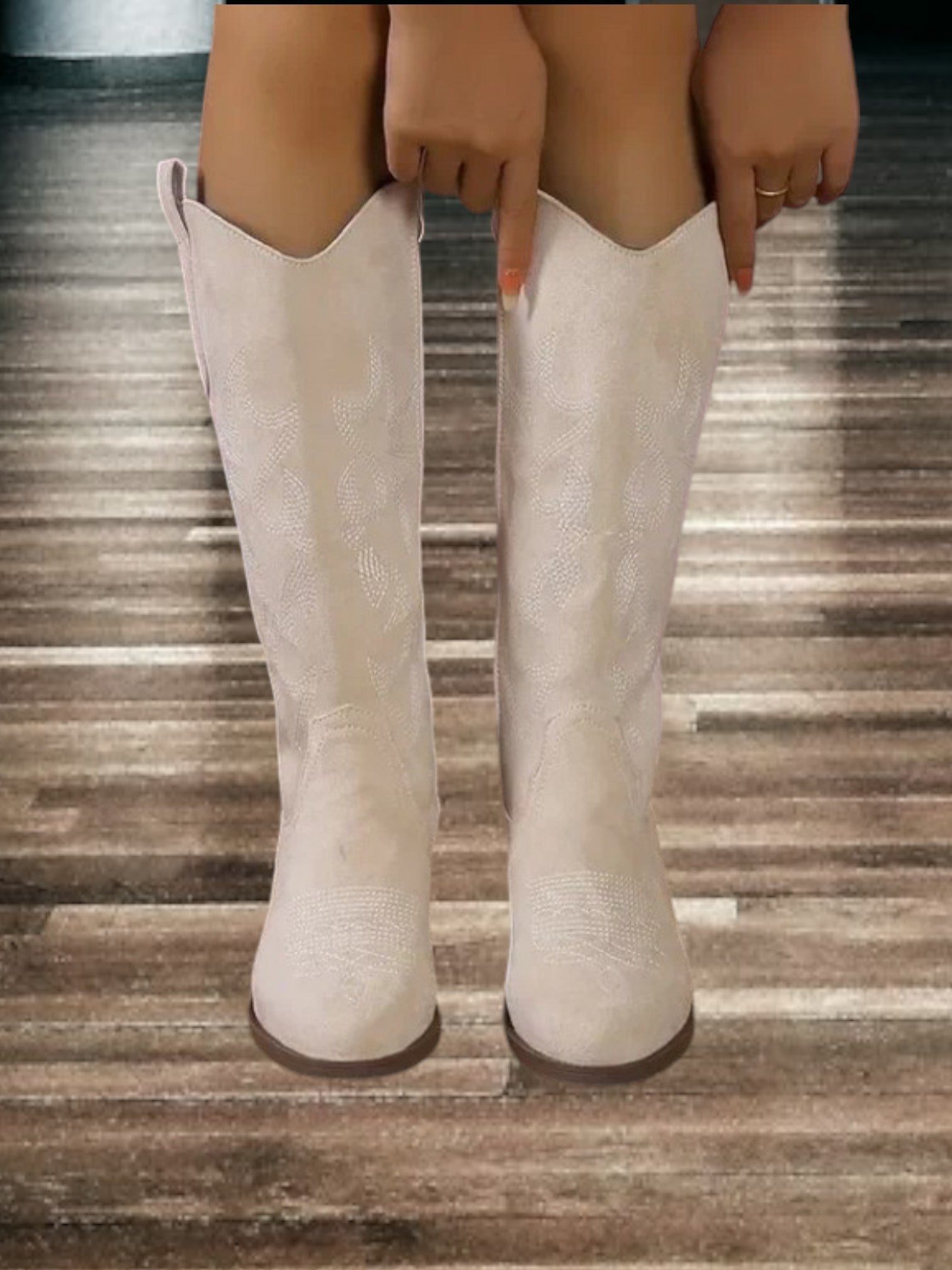 Kniehoge dames cowboy laarzen | Met lage blokhak