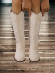 Kniehoge dames cowboy laarzen | Met lage blokhak