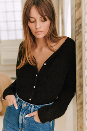 Dames cardigan voor de winter | Gebreid vest met knoopsluiting