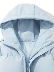 Kort Dames Gewatteerd Jack met Hoge Kraag | Puffer Jacket met Capuchon