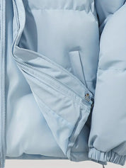 Kort Dames Gewatteerd Jack met Hoge Kraag | Puffer Jacket met Capuchon