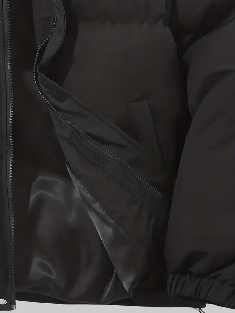 Kort Dames Gewatteerd Jack met Hoge Kraag | Puffer Jacket met Capuchon