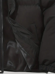Kort Dames Gewatteerd Jack met Hoge Kraag | Puffer Jacket met Capuchon