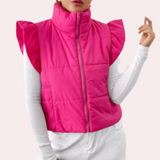 Dames bodywarmer met pofmouwtjes voor lente en zomer