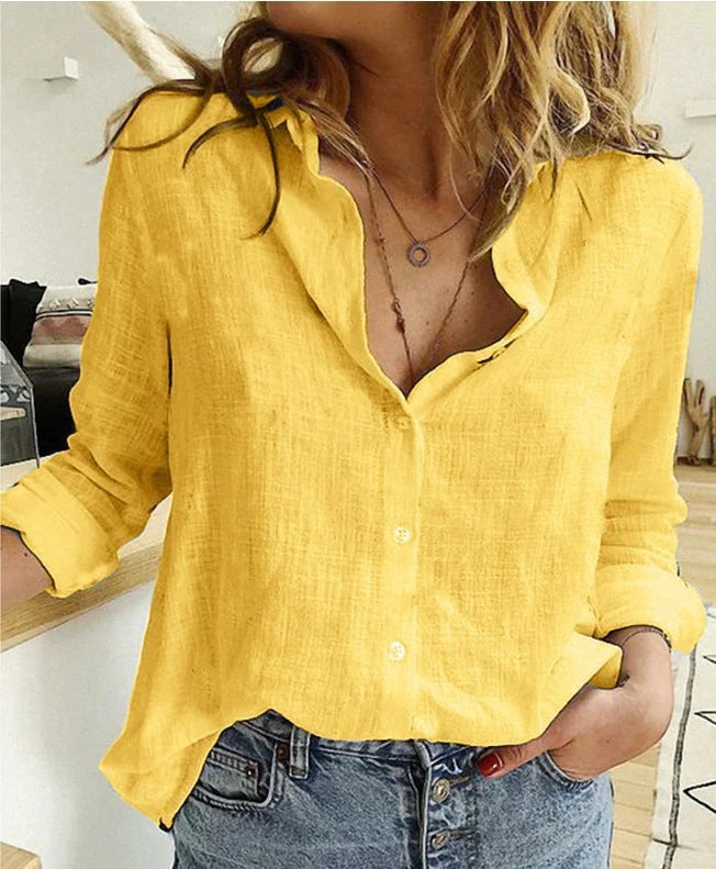 Women's blouse solid color or with bird print
