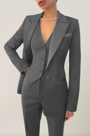 Dames chique 3-delig kostuum | Getailleerde blazer set