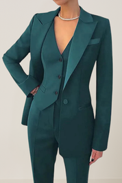 Dames chique 3-delig kostuum | Getailleerde blazer set