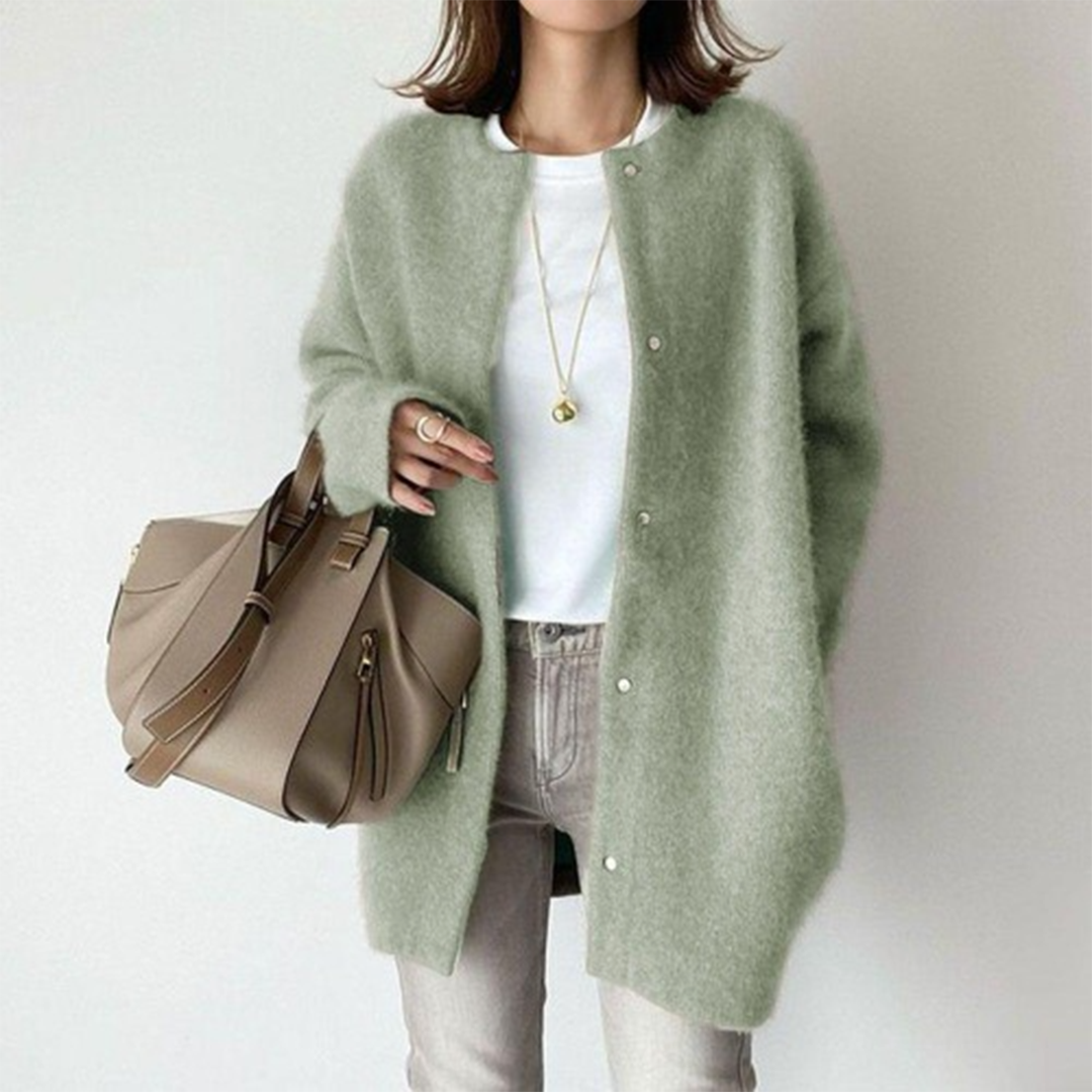 Oversized dames vest | Zacht lang vest met knopen