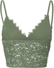 Women's mesh top with spaghetti straps and lace