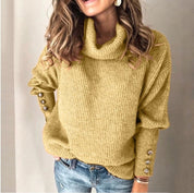 Dames oversized coltrui | Winter sweater met manchet knopen