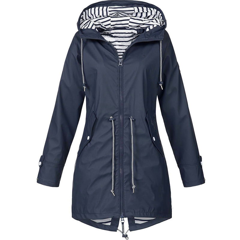 Dames regenjas met capuchon | Lichtgewicht wind- en waterdicht jack