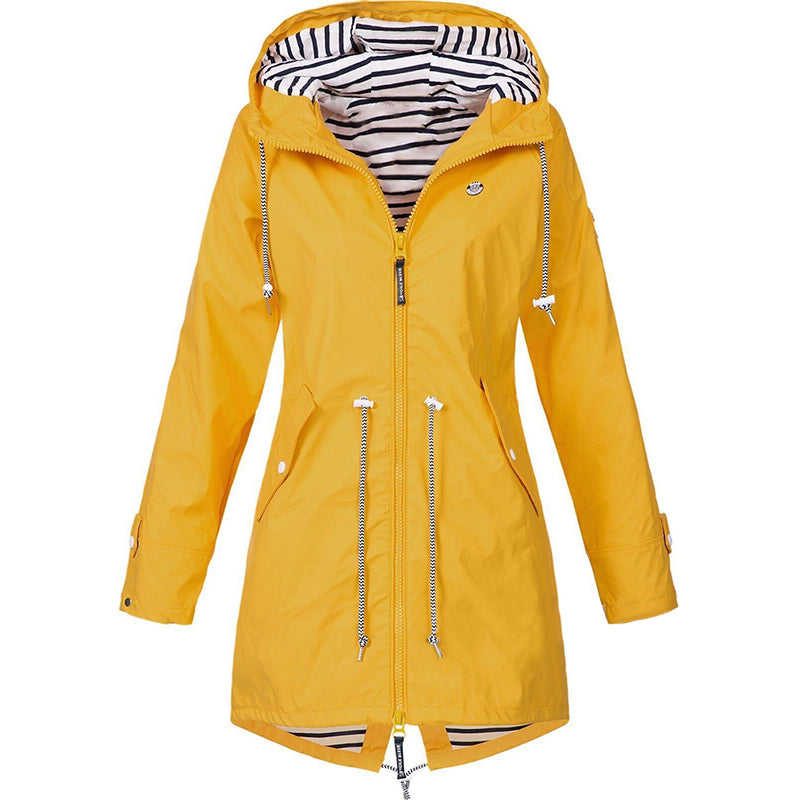 Dames regenjas met capuchon | Lichtgewicht wind- en waterdicht jack