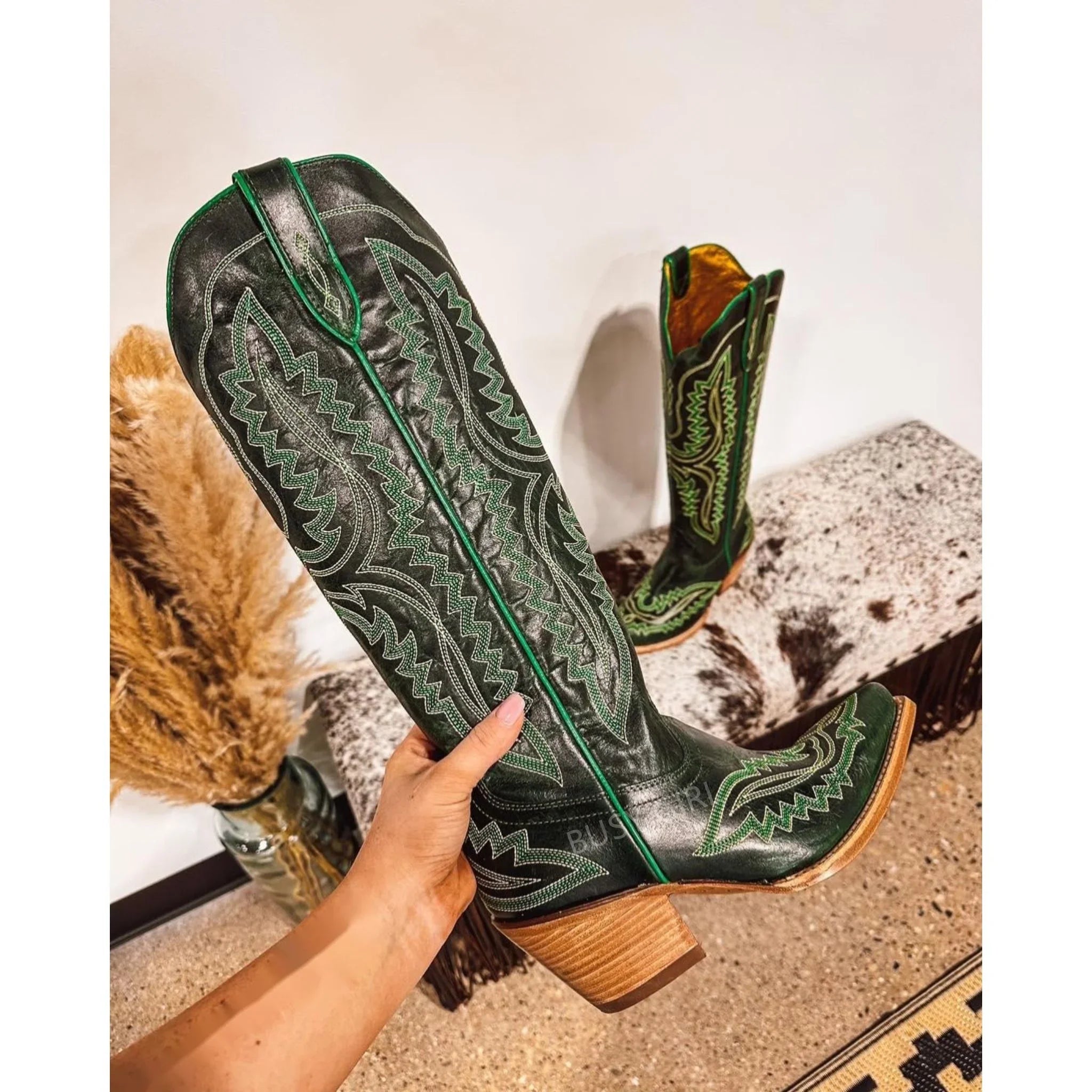 Dames Hoge Cowboy Laarzen met Borduurwerk | Western Boots