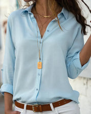 Dames blouse | Lange mouwen met kraag en knoopsluiting