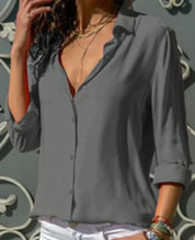 Dames blouse | Lange mouwen met kraag en knoopsluiting