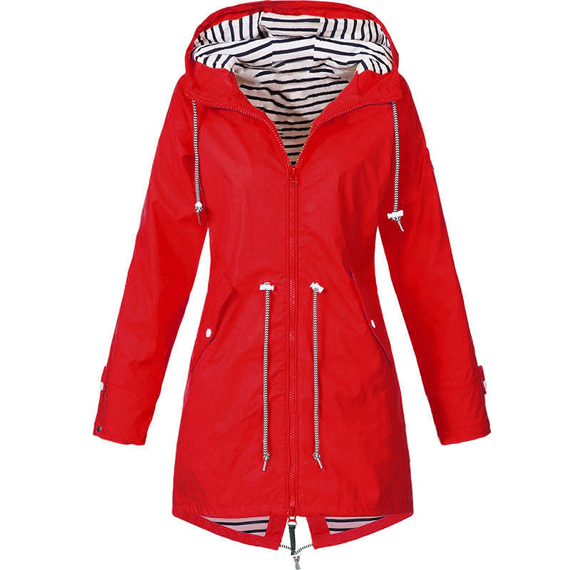 Dames regenjas met capuchon | Lichtgewicht wind- en waterdicht jack