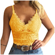 Women's mesh top with spaghetti straps and lace