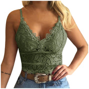 Women's mesh top with spaghetti straps and lace