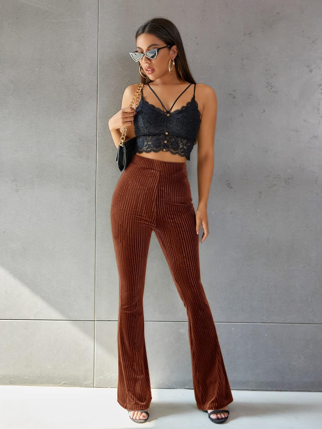 Dames corduroy broek - Flared pants 70's stijl