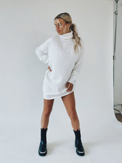 Oversized dames sweater dress | Knitwear mini-jurk met turtleneck